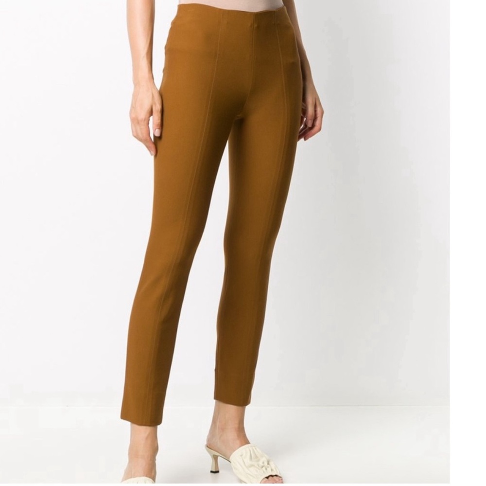 NWT Vince Stitch Front Seamed Legging Pants Brown XL